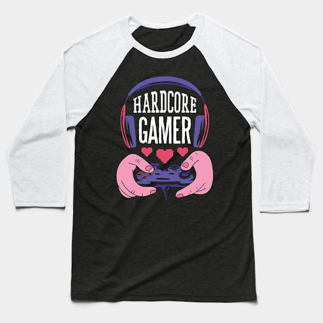 Hardcore Gamer Baseball T-Shirt by HotspotMerchandise